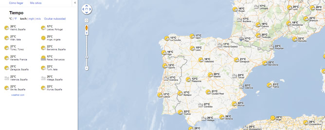 Google Maps lanza un servicio de meteorología