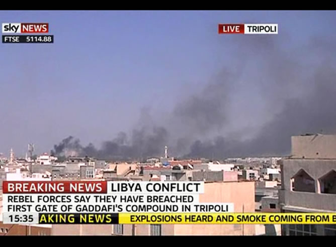 Captura de pantalla de la emisión en directo de la televisión Sky News