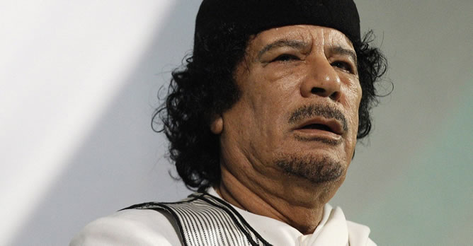 Gadafi, el coronel y dictador libio, en una imagen de archivo