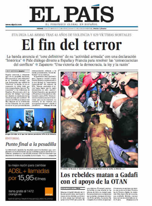 El País: "El fin del terror"