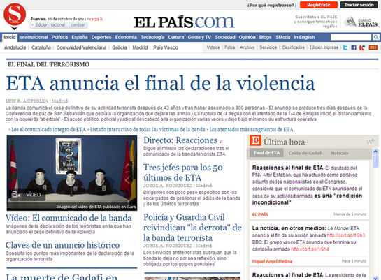 FOTOGALERIA: Portada digital de 'El País'