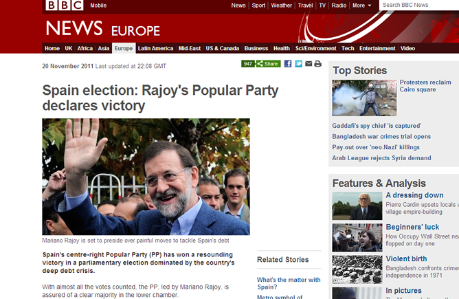 La BBC británica destaca la gran victoria de Mariano Rajoy