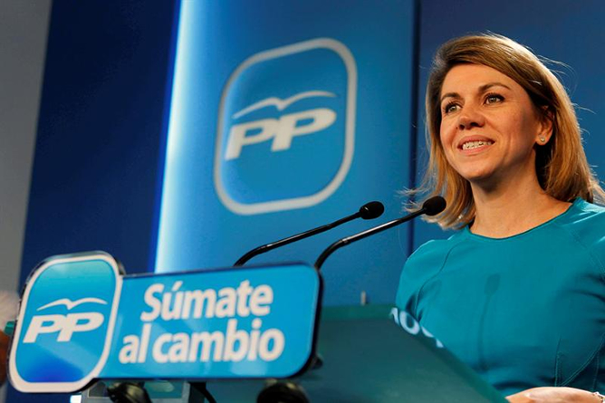 La secretaria general del PP ha anunciado la victoria de su partido