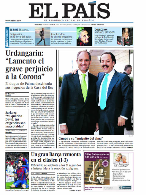 FOTOGALERIA: Portada de El País (11/XII/2011)