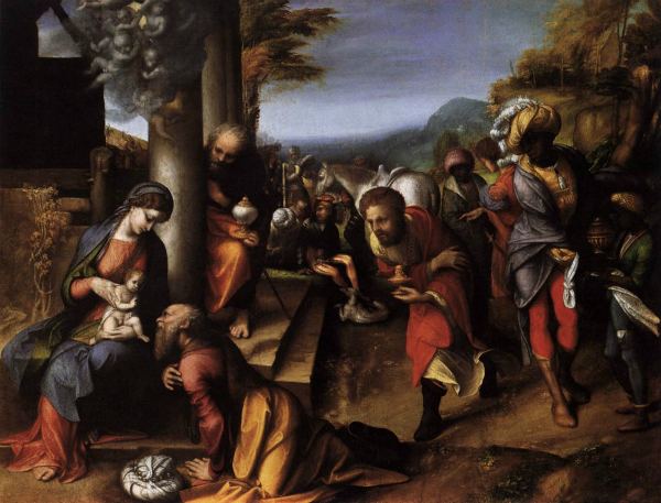 Adoración de los Magos, por Antonio Allegri da Correggio, 1516-1518. Pinacoteca de Brera (Milán, Italia).