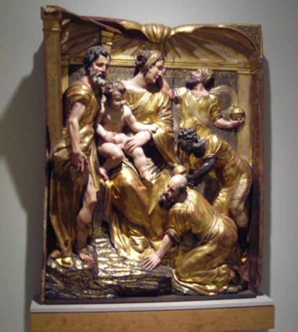 Adoración de los Reyes Magos en un relieve del retablo de San Benito el Real. Obra de Alonso Berruguete, 1526-1532. Museo Nacional Colegio de San Gregorio, Valladolid Adoración de los Reyes Magos en un relieve del retablo de San Benito el Real. Obra de Alonso Berruguete, 1526-1532. Museo Nacional Colegio de San Gregorio, Valladolid