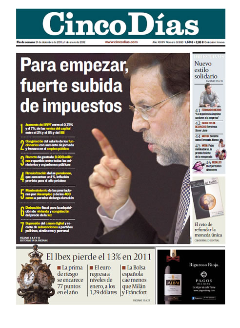 El tijeretazo histórico de Mariano Rajoy copa todas las portadas de la prensa
