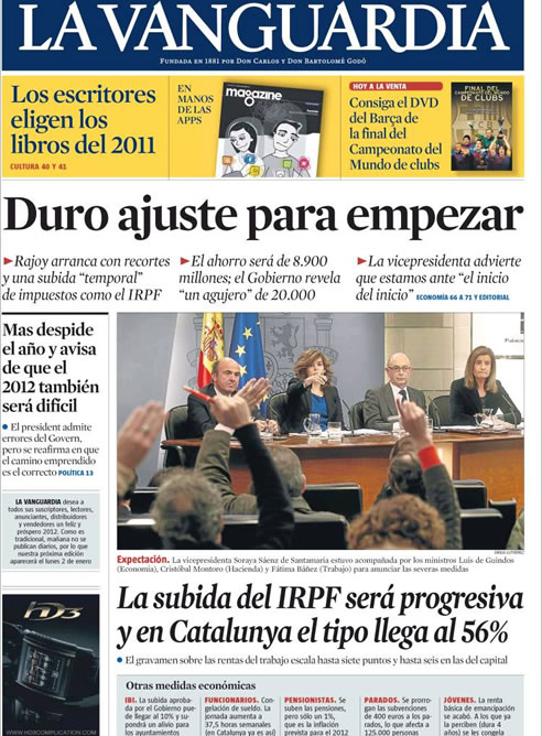 'La Vanguardia': "Duro ajuste para empezar"