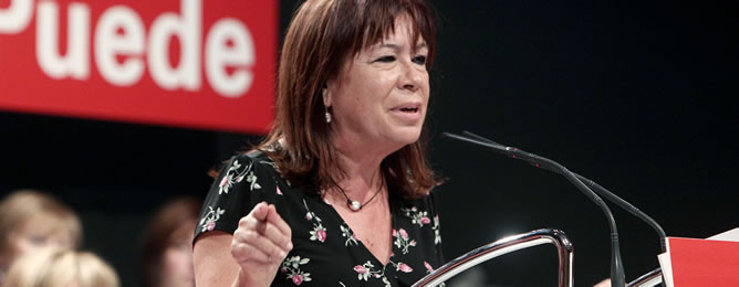 La ex ministra Cristina Narbona, durante su intervención en un acto del PSOE -Foto de archivo-