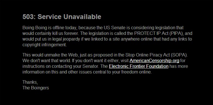 Boing Boing se va a negro contra la SOPA