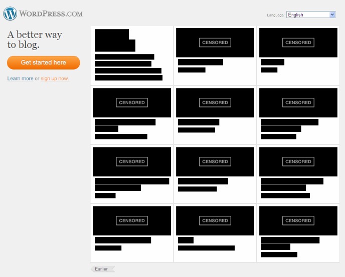 Wordpress.com, "censurado" contra la SOPA