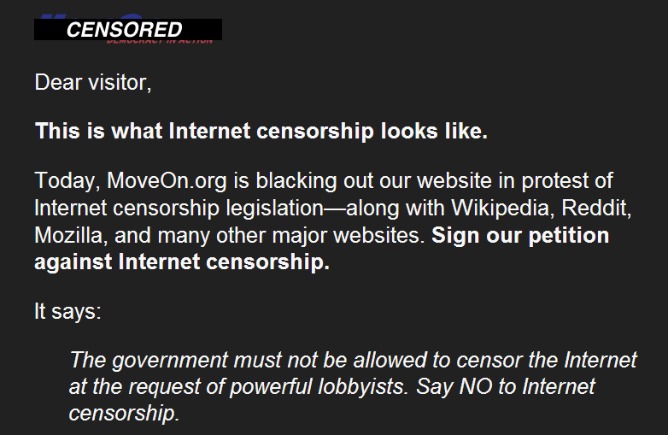 MoveOn se va a negro contra la SOPA