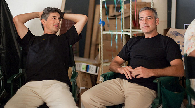 Alexander Payne y el actor George Clooney, durante el rodaje de 'Los descendientes'