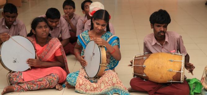 Banda de música de la escuela de secundaria de Bathalapalli