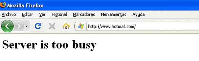 Mensaje de error al intentar acceder a Hotmail