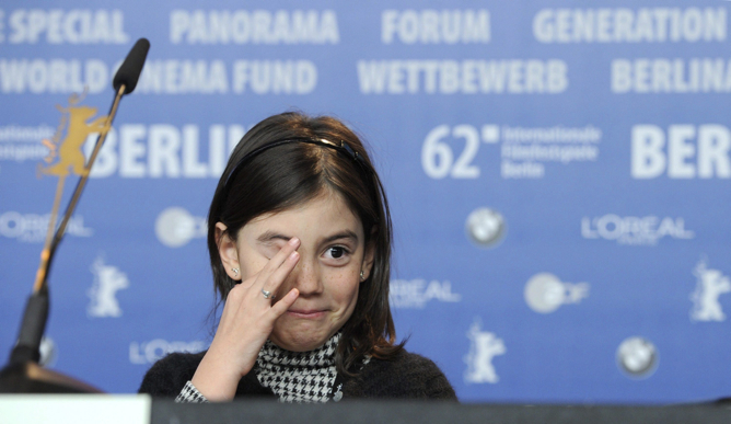 Mágica Pérez, durante la rueda de prensa de 'Dictado' en la Berlinale 2012