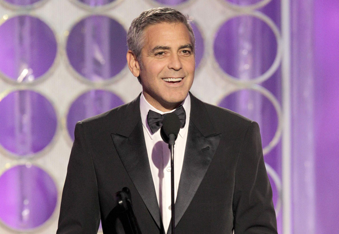 George Clooney durante la ceremonia de los Globos de Oro 2012