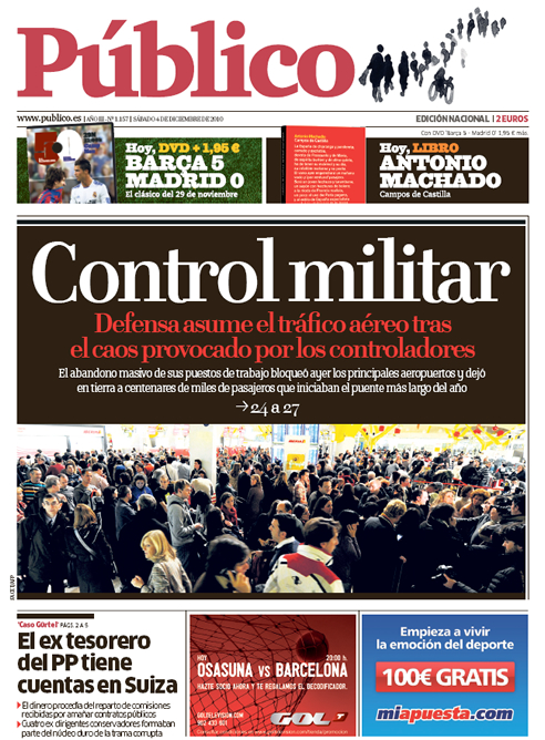 Portada Diario Público (04/12/2010)