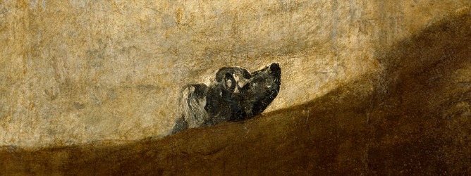 Detalle de 'Perro semihundidio' de Goya