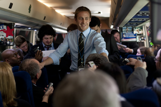 Ryan Gosling, en un fotograma de la película 'Los idus de marzo'