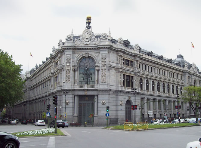 Fachada del Banco de España, en Madrid