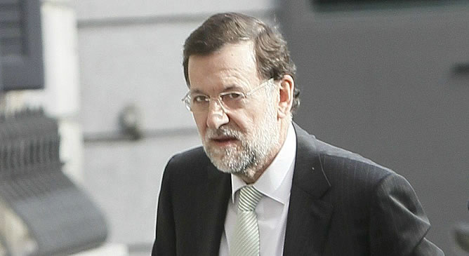 Rajoy, a su llegada al Congreso el pasado jueves