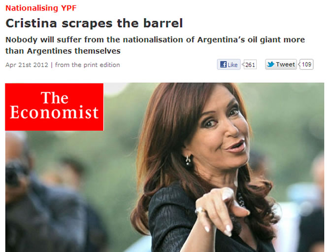 Captura de pantalla del editorial de 'The Economist' sobre Argentina
