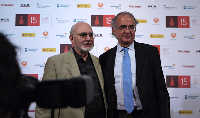 Carmelo Romero, director del Festival de Málaga, y Pedro Pérez, presidente de FAPAE