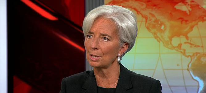La directora del FMI, Christine Lagarde, ha sido entrevistada en exclusiva en el programa de Christiane Amanpour en la CNN