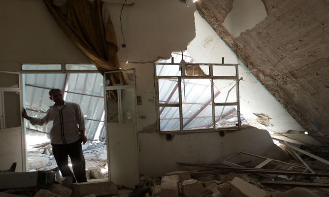 Casa destruida en Azzaz
