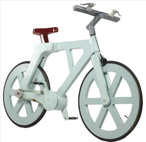 Esta bicicleta está hecha de cartón completamente, es ligera, resistente y su precio en el mercado rondará los 70 euros