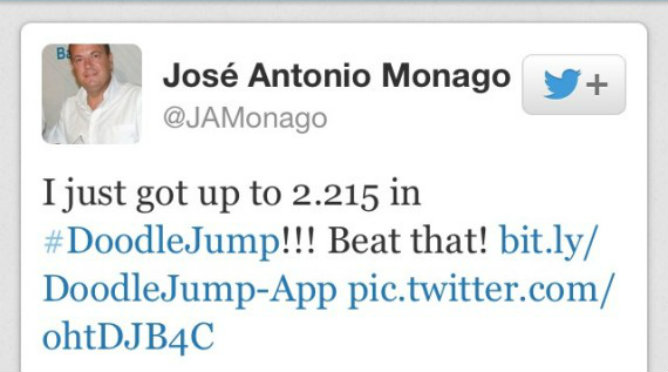 El perfil de José Antonio Monago en Twitter antes de darse de baja