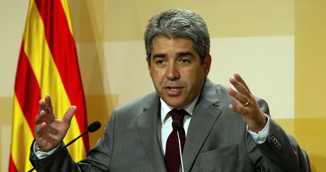 El portavoz del gobierno catalán Francesc Homs, durante su comparecencia