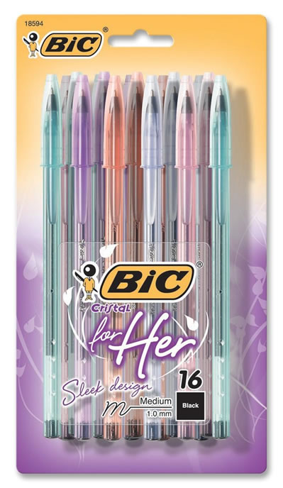 Fotografía promocional de los bolígrafos 'Bic for her'