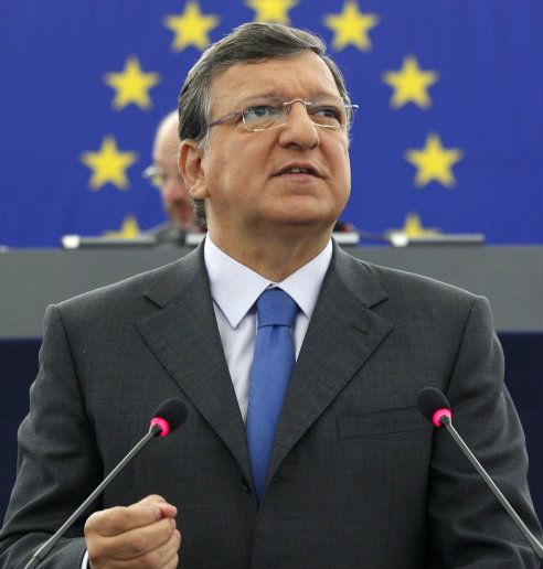 José Manuel Durao Barroso ante el Parlamento Europeo en un debate sobre el estado de la Unión en Estrasburgo