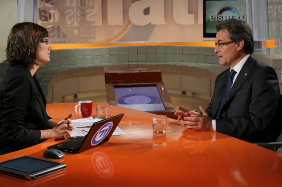 El president de la Generalitat, Artur Mas, en la entrevista a TV3