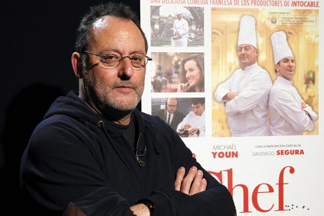El actor francés Jean Reno, durante una entrevista concedida en Madrid con motivo del estreno de la película "El chef, la receta de la felicidad", del cineasta Daniel Cohen.