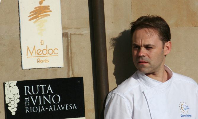 El cocinero vizcaíno Juan Antonio Gómez, chef de El Medoc Alavés (Laguardia, Álava), lleva ocho años afincado en Rioja Alavesa.