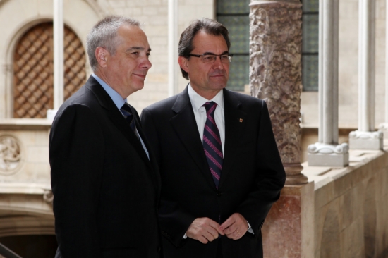 Imagen de archivo de la reunión entre Artur Mas y Pere Navarro del 27 de abril de 2012