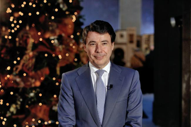Ignacio González, presidente de la Comunidad de Madrid, durante su discurso navideño
