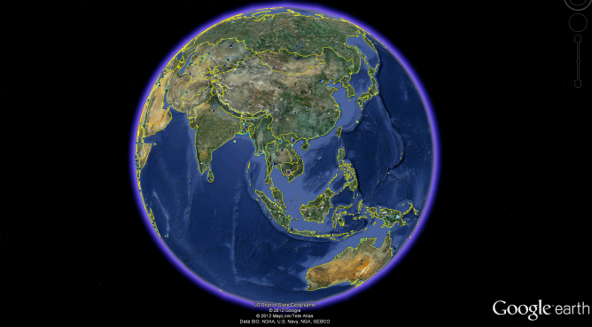 Captura de pantalla del programa Google Earth