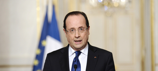 El presidente de Francia, François Hollande, durante una rueda de prensa sobre la operación militar en Malí