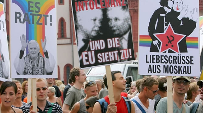 Manifestación en favor de los derechos de adopción de los homosexuales en Alemania