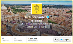 La cuenta de Benedicto XVI en Twitter cambia su nombre por el de 'Sede Vacante' tras hacerse efectiva su renuncia