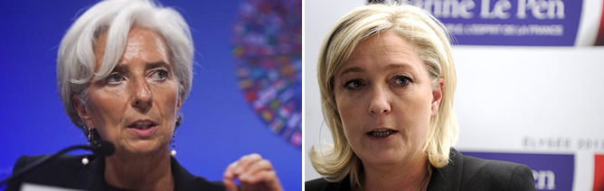 Lagarde y Le Pen, las favoritas de los franceses