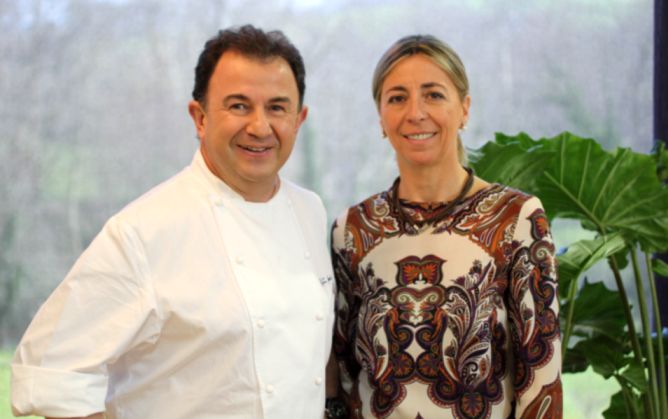 Martín Berasategui y Oneka de Berasategui, directora de sala del restaurante.