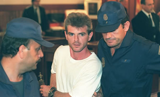 Miguel Ricart, en la sala del tribunal en el juicio del caso Alcàsser en el año 1997