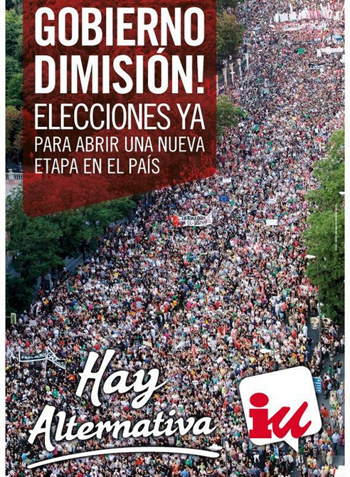 La coalición exige la dimisión de Rajoy y todo su Gobierno por el "impacto brutal de la crisis económica", el "fraude electoral que supone el incumplimiento del programa electoral" y la corrupción