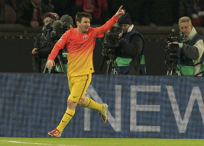 Messi celebra su gol ante el PSG
