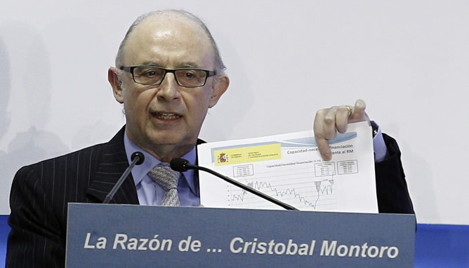 Cristóbal Montoro, durante su intervención en el foro organizado por el diario 'La Razón'